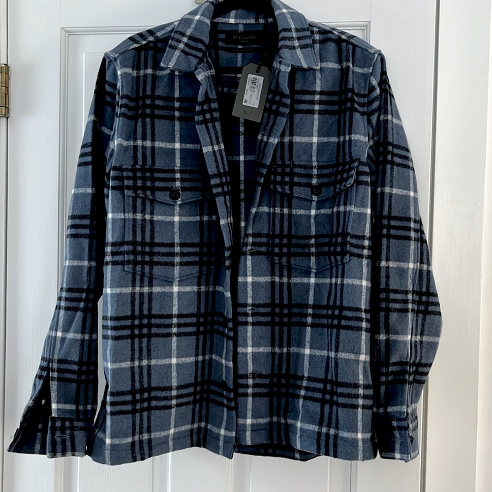 NWT All Saints Flannel Shirt Jacket